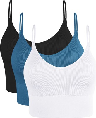  Abonlen Sports Bras For Women Removable Padded Workout  Strappy Backless Bra Yoga Crop Tank Top
