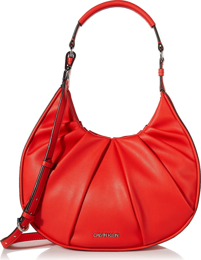 Calvin Klein Hadley Triple Compartment Crossbody, Almond/Taupe/Spicy Orange  Logo: Handbags: Amazon.com