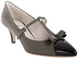 Thumbnail for your product : Miu Miu Miu black and clay patent leather mary jane t-strap kitten heels