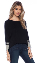 Thumbnail for your product : Autumn Cashmere Boxy Striped Sleeve Sweater