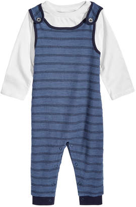 First Impressions Baby Boys 2-Pc. T-Shirt & Striped Overall Set, Created for Macy's