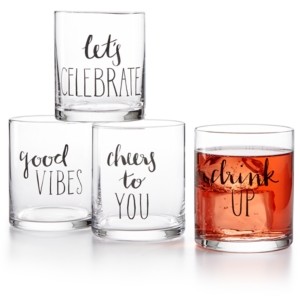 The Cellar Closeout! Words 4-Pc. Old Fashioned Glass Set, Created for Macy's