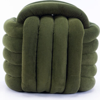 George Oliver Chenille Fabric Modern Knot Design Ottoman Makeup Stool Footstool Comfortable And Stylish Seat For Living Room Bedroom