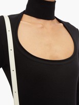 Thumbnail for your product : Bottega Veneta Scoop Neck Wool-blend Bodysuit - Black
