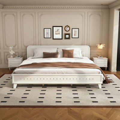 Latitude Run Pine Solid Wood Bed Sturdy And Elegant No Box Spring Required Perfect For Modern Bedrooms