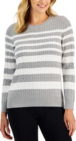 Thumbnail for your product : Karen Scott Women's Crewneck Tarrant Striped Sweater, Created for Macy's