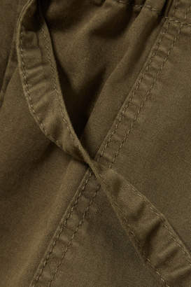 Current/Elliott The Tabloid Cropped Cotton-blend Pants - Dark green