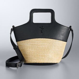 Simply Vera Vera Wang Top Handle Straw Crossbody Bag
