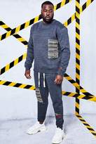 Thumbnail for your product : boohoo Big And Tall Man Certified Printed Tracksuit