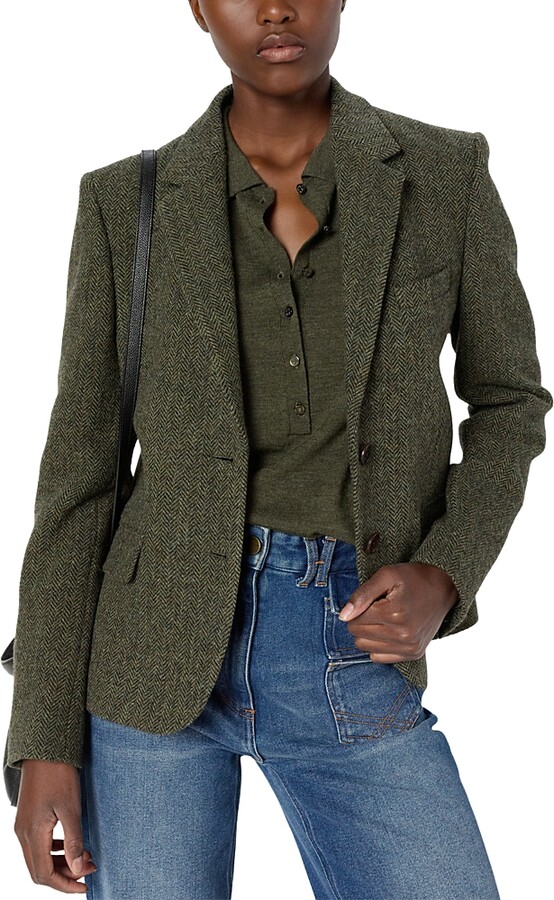 Gerard Darel Noelie Wool Herringbone Blazer