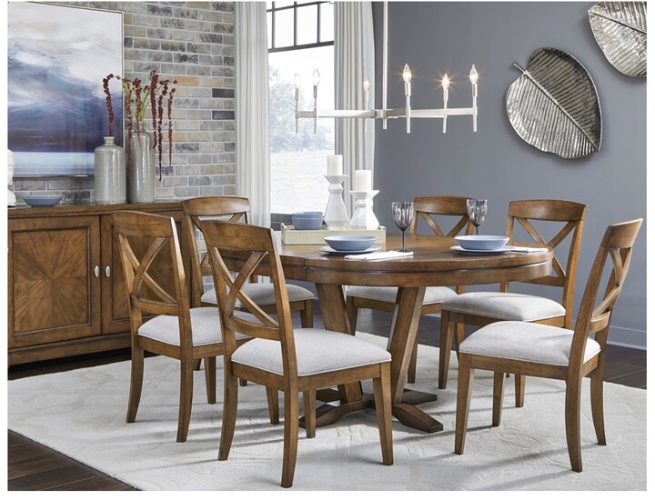 Furniture Highland Round Dining Table 7Pc. ( Round Table & 6 Side