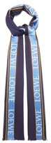Thumbnail for your product : Loewe Logo-jacquard Silk-blend Faille Scarf - Blue
