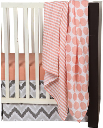 Bacati Ikat Dots/Stripes 4 Piece Crib Bedding Set