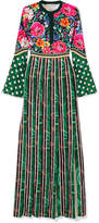 Mary Katrantzou - Desmine Printed Satin Maxi Dress - Green