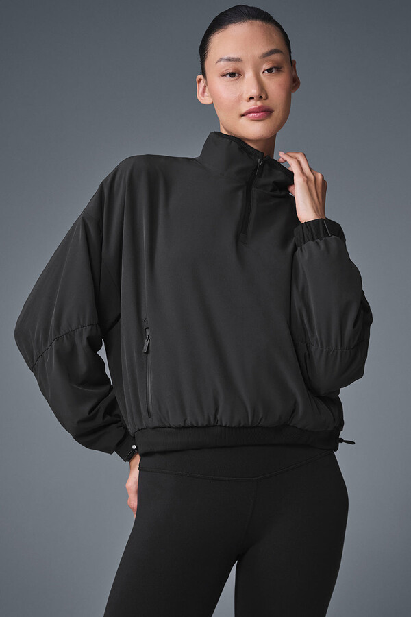 ALO | Cropped Elevation Coverup Jacket in Black, Size: XS