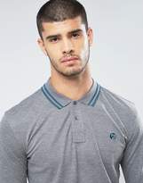 Thumbnail for your product : Paul Smith twin tipped PS logo long sleeve polo shirt in gray