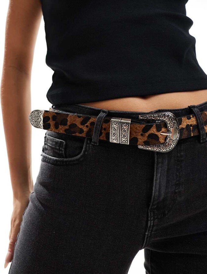 Stradivarius leopard belt in brown ShopStyle - Main Image