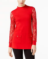 Thumbnail for your product : INC International Concepts Lace-Sleeve Sweater Tunic, Created for Macy's