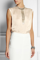 Thumbnail for your product : Lanvin Bead-embellished satin blouse