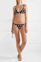 Thumbnail for your product : Stella McCartney Embellished Printed Triangle Bikini - Black