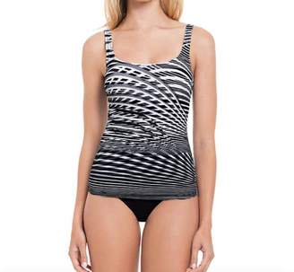 Gottex Essentials by One Piece Swimsuit or Tankini Tummy-Control Womens Plus Size (, Black & White Patten)