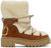 Thumbnail for your product : Valentino Garavani Brown Trekkgirl VLogo Shearling Ankle Boots