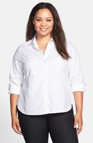 Thumbnail for your product : Foxcroft High/Low Shaped Shirt (Plus Size)