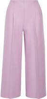 Thumbnail for your product : Chalayan Cropped Pleated Wool-blend Wide-leg Pants