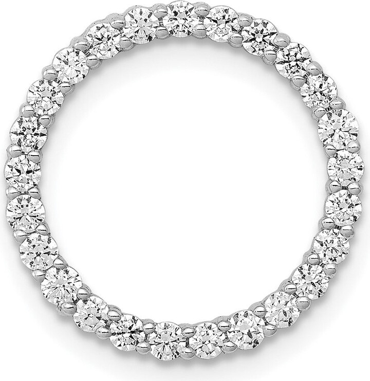 Diamond2Deal 14K White Gold Lab Grown Diamond Circle Pendant (0.5ct, VS, G-H)