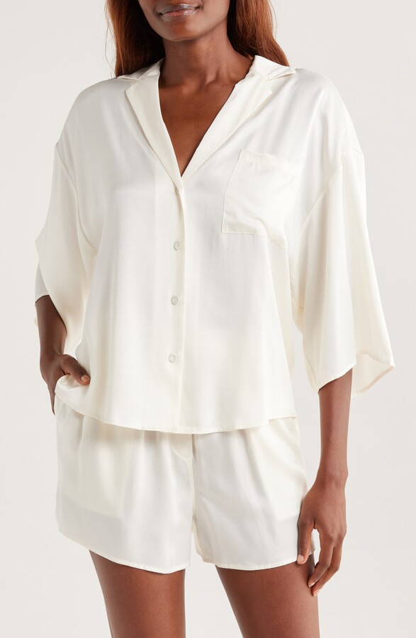 Lunya Washable Silk Button-Up Short Pajamas