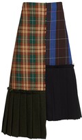 Thumbnail for your product : Marina Moscone Patchwork Plissé Kilt Midi Skirt