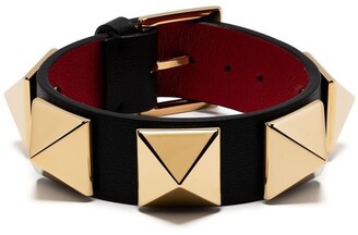 Valentino Garavani Rockstud leather bracelet - ShopStyle