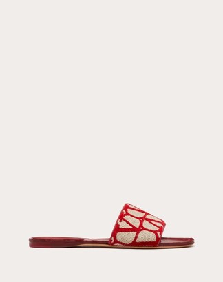 VALENTINO Red Size 8M Leather Slide - Clothes Circuit