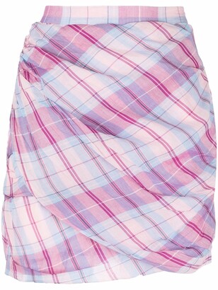 MARANT ÉTOILE Striped Ruched Mini Skirt