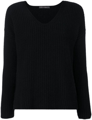 Incentive! Cashmere ribbed detail V neck knitted top