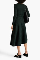 Thumbnail for your product : By Malene Birger Isabelle ruched checked jersey midi dress