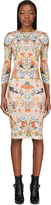 Thumbnail for your product : Alexander McQueen Pink, Green & Vermilion Floral Print Jersey Dress
