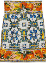 Thumbnail for your product : Dolce & Gabbana Embellished printed jacquard mini skirt