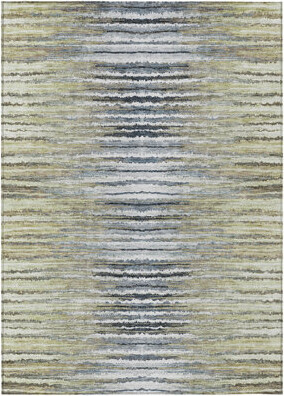 HomeRoots 8' X 10' Beige Tan And Taupe Striped Washable Indoor Outdoor Area Rug