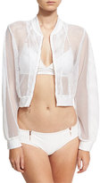 Thumbnail for your product : Ale By Alessandra Spring Training Mesh Bomber Jacket, White