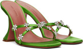 Thumbnail for your product : Amina Muaddi Green Lily Heeled Sandals