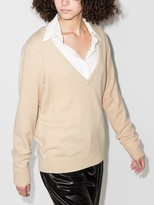 Thumbnail for your product : Extreme Cashmere deep V-neck cashmere jumper