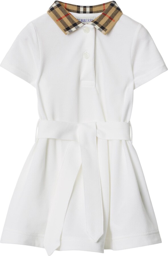 Burberry Check Collar Cotton Polo Shirt Dress