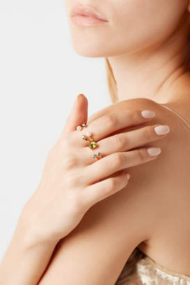 Delfina Delettrez 18-karat Rose Gold, Peridot And Aquamarine Ring