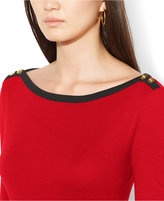 Thumbnail for your product : Lauren Ralph Lauren Colorblocked Button-Shoulder Top
