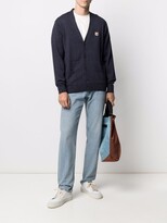 Thumbnail for your product : MAISON KITSUNÉ Embroidered-Logo Wool Cardigan