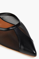 Thumbnail for your product : Malone Souliers Vona 2 leather-trimmed mesh slippers