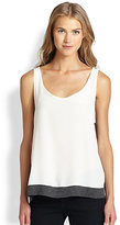 Thumbnail for your product : Feel The Piece Ali Jersey-Paneled Silk Tank