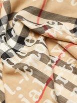 Thumbnail for your product : Burberry Love-print Checked Cashmere Scarf - Beige Multi