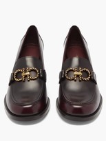 Thumbnail for your product : Ferragamo Gancini Chain Leather Loafers - Burgundy